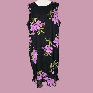 Vintage Y2K Purple Floral Ruffle Hem Whimsigoth Maxi Dress